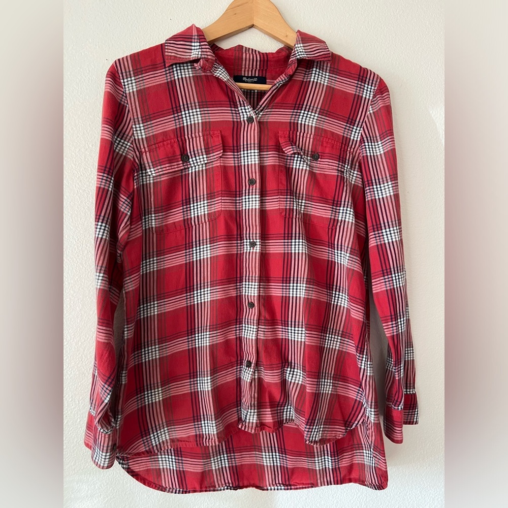 Madewell Red Plaid Button Down - image 2